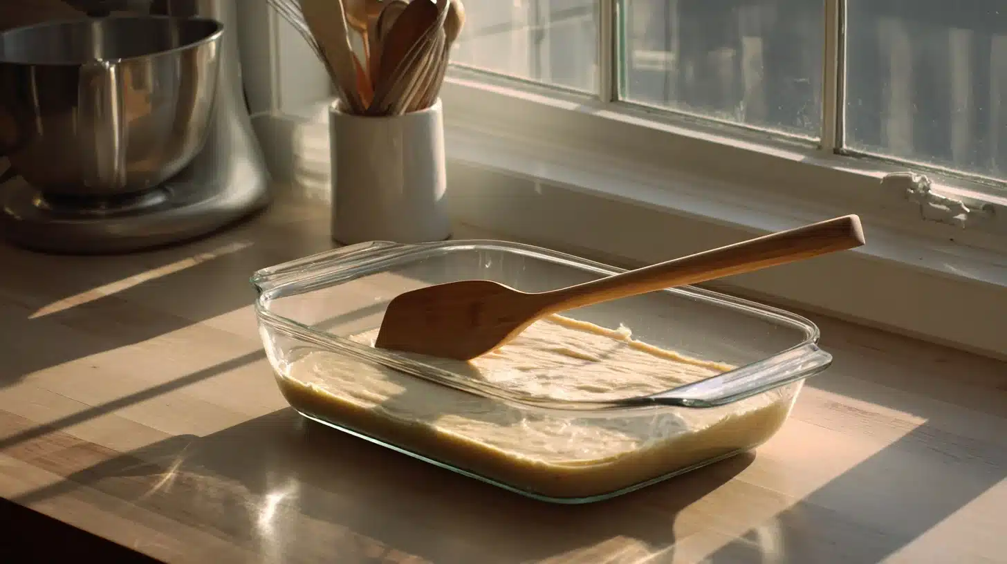 Spreading base layer for chicken bacon ranch tater tot casserole