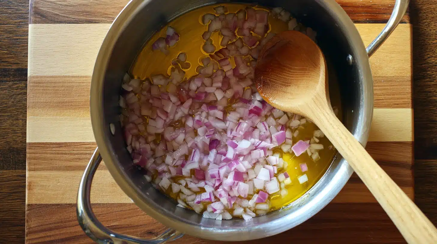 Onion softening for spicy chipotle chicken soup