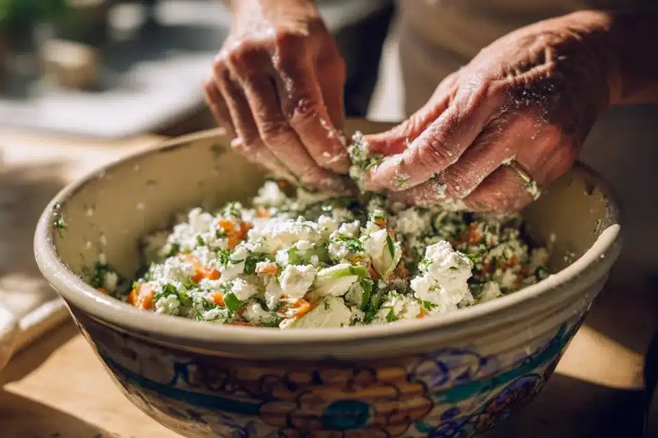 ixing cottage cheese into chicken salad with cottage cheese