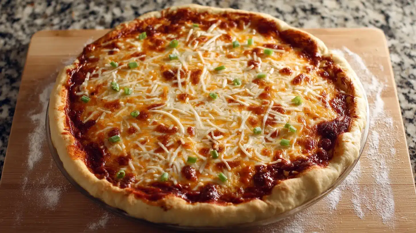 Ground chicken pizza crust recipe baked until golden