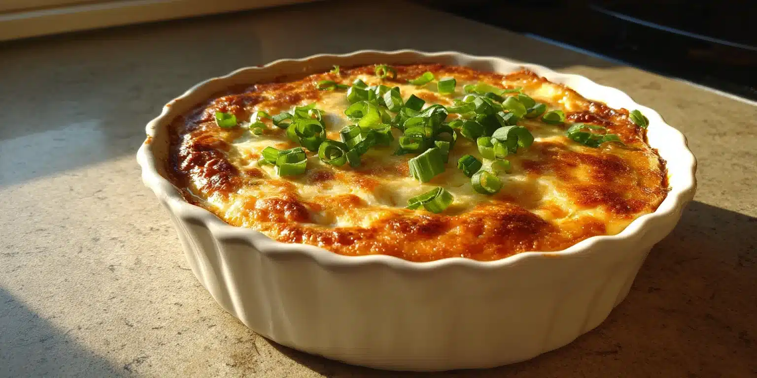 Healthy chicken wing dip recipe topped and ready to serve