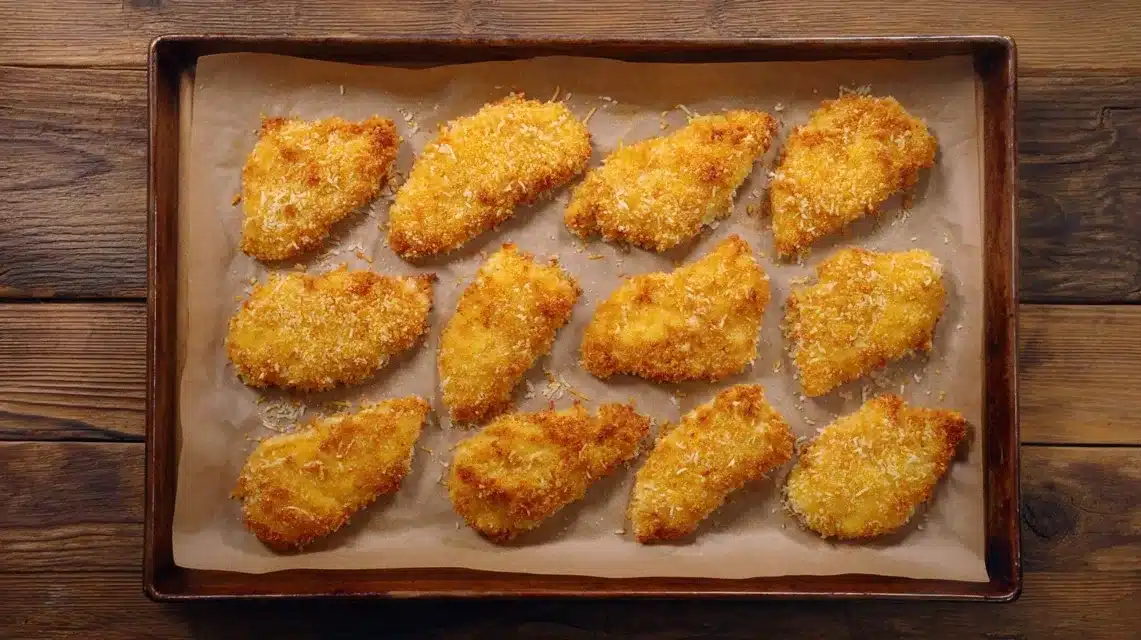 Preparing hellmann's parmesan crusted chicken for oven