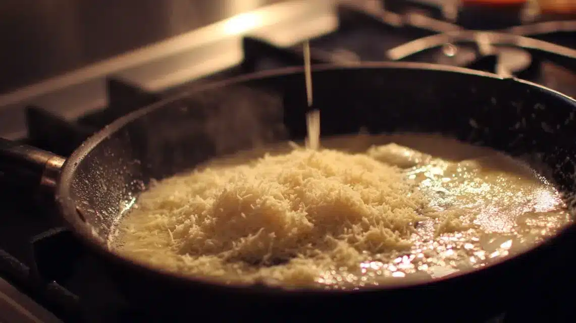 Parmesan garlic cream sauce simmering