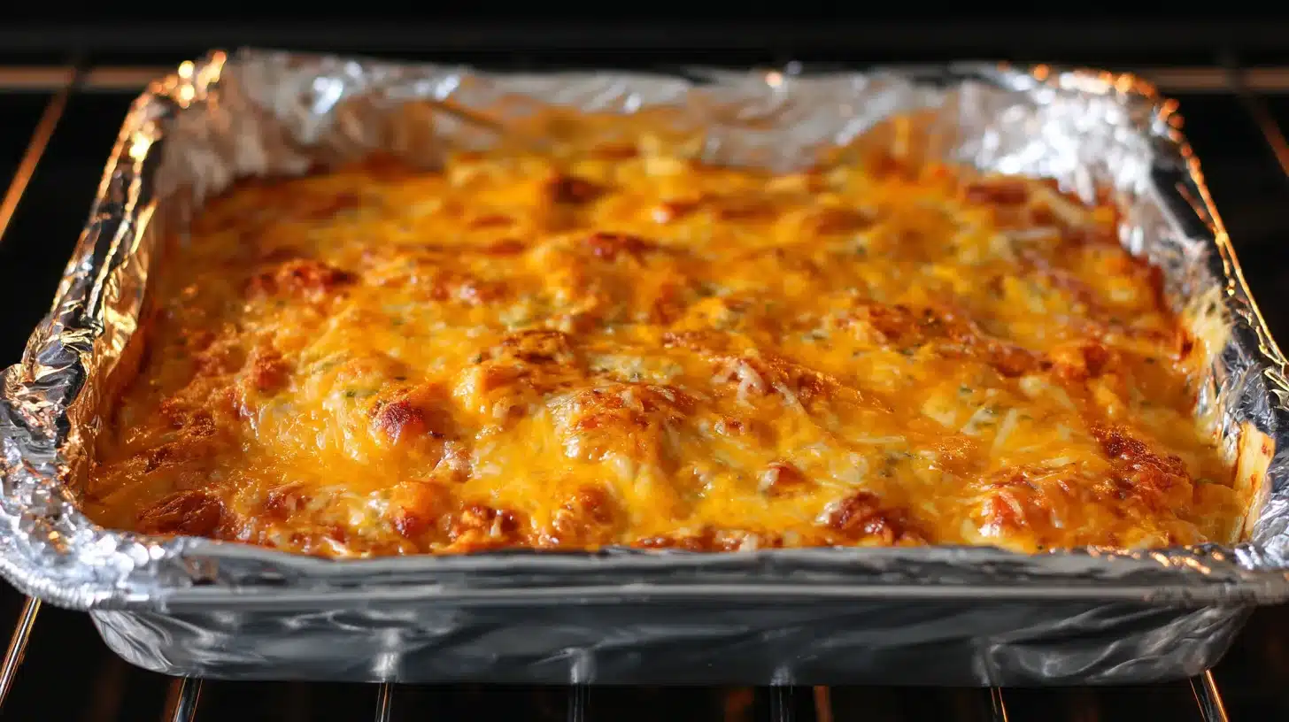 Street Corn Chicken Enchiladas fresh from the oven