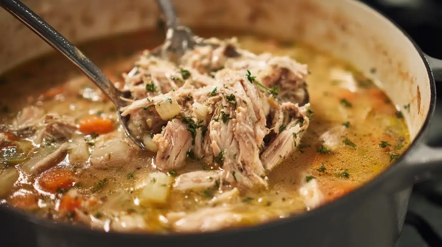 Shredded chicken for Crockpot Recipes: White Bean and Chicken Chili