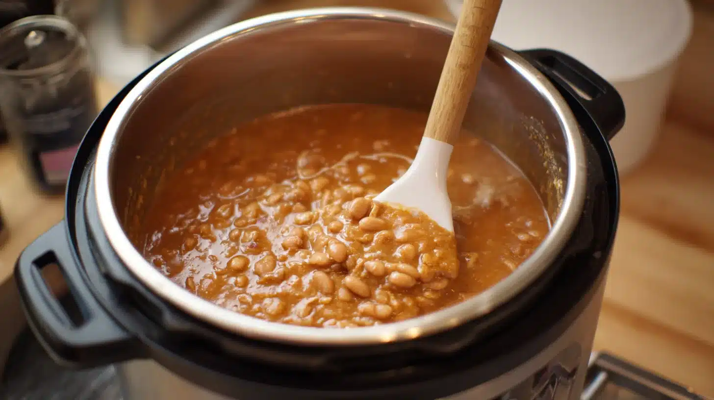 Crockpot Recipes: White Bean and Chicken Chili stirred with sour cream