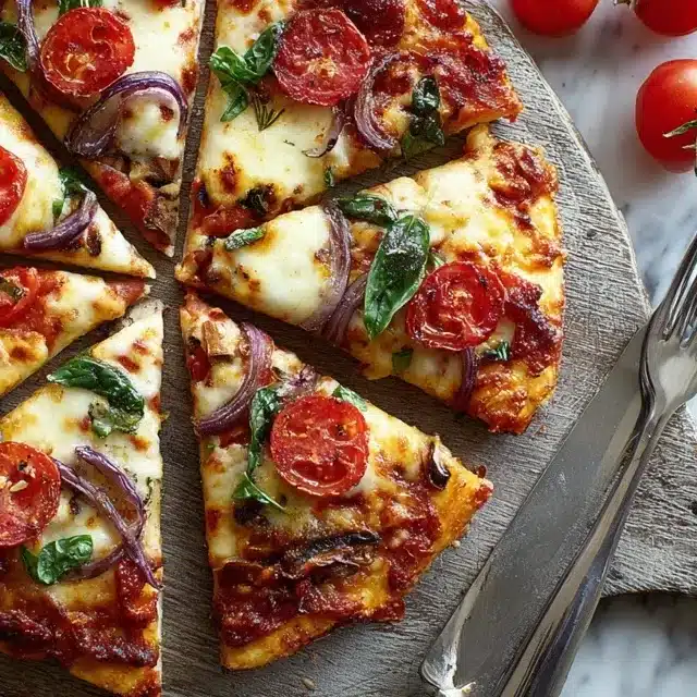 Ingredients for canned chicken pizza crust laid out on marble counter