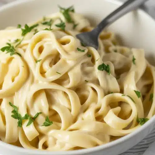 Boursin Cheese Pasta with tomatoes, garlic, and creamy sauce in a bowl.