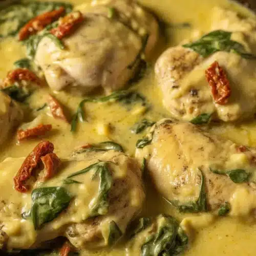 Delicious baked boneless chicken thighs served on a plate with herbs.