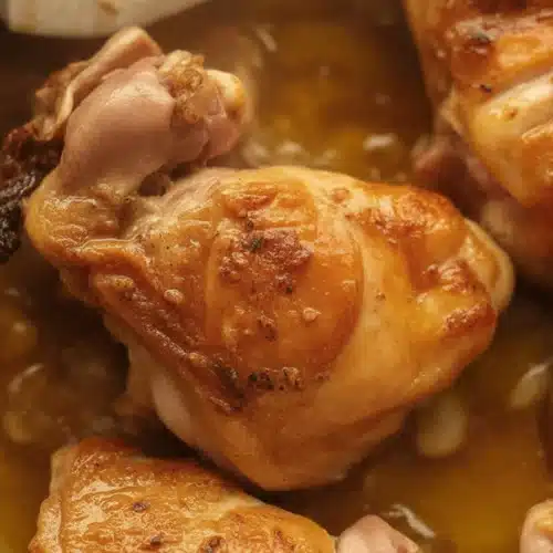 Baked Boneless Skinless Chicken Thighs with spices ready to serve.