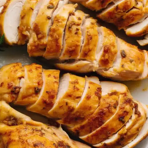 Juicy Chicken Breast in a Crockpot with herbs and spice seasoning