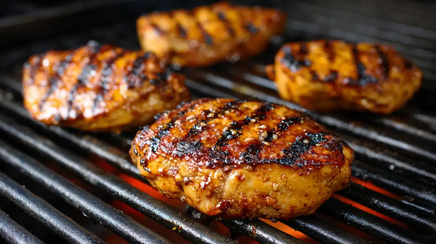 Grilling chicken for grilled chicken teriyaki Panda Express recipe