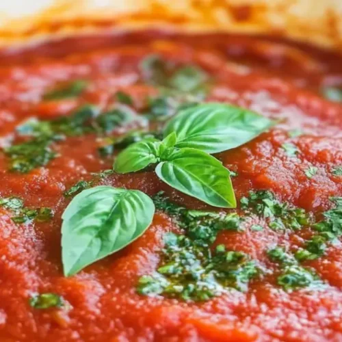Homemade pasta sauce made with fresh tomatoes, onions, and garlic, served over spaghetti.