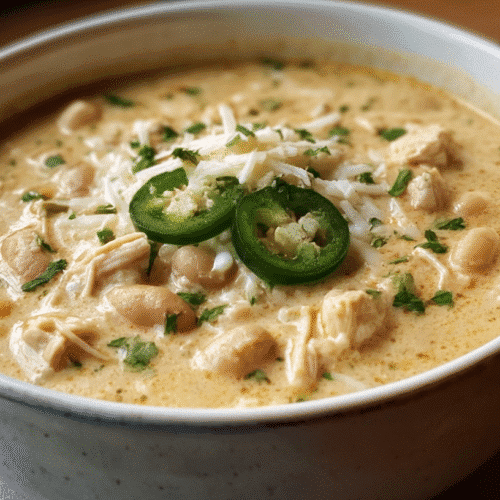 healthy Creamy White Chicken Chili