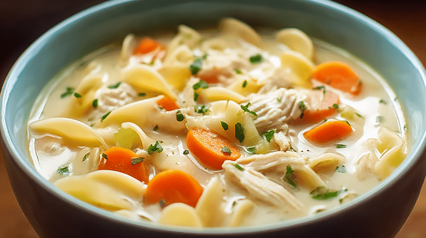 Crockpot Creamy Chicken Noodle Soup