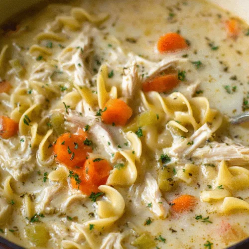 cream chicken nodel soup recipe