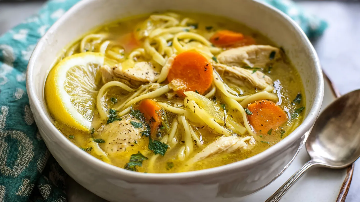 Lemon Chicken Noodle Soup