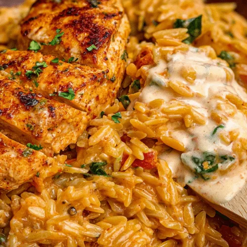 Spicy Cajun Chicken with Creamy Orzo