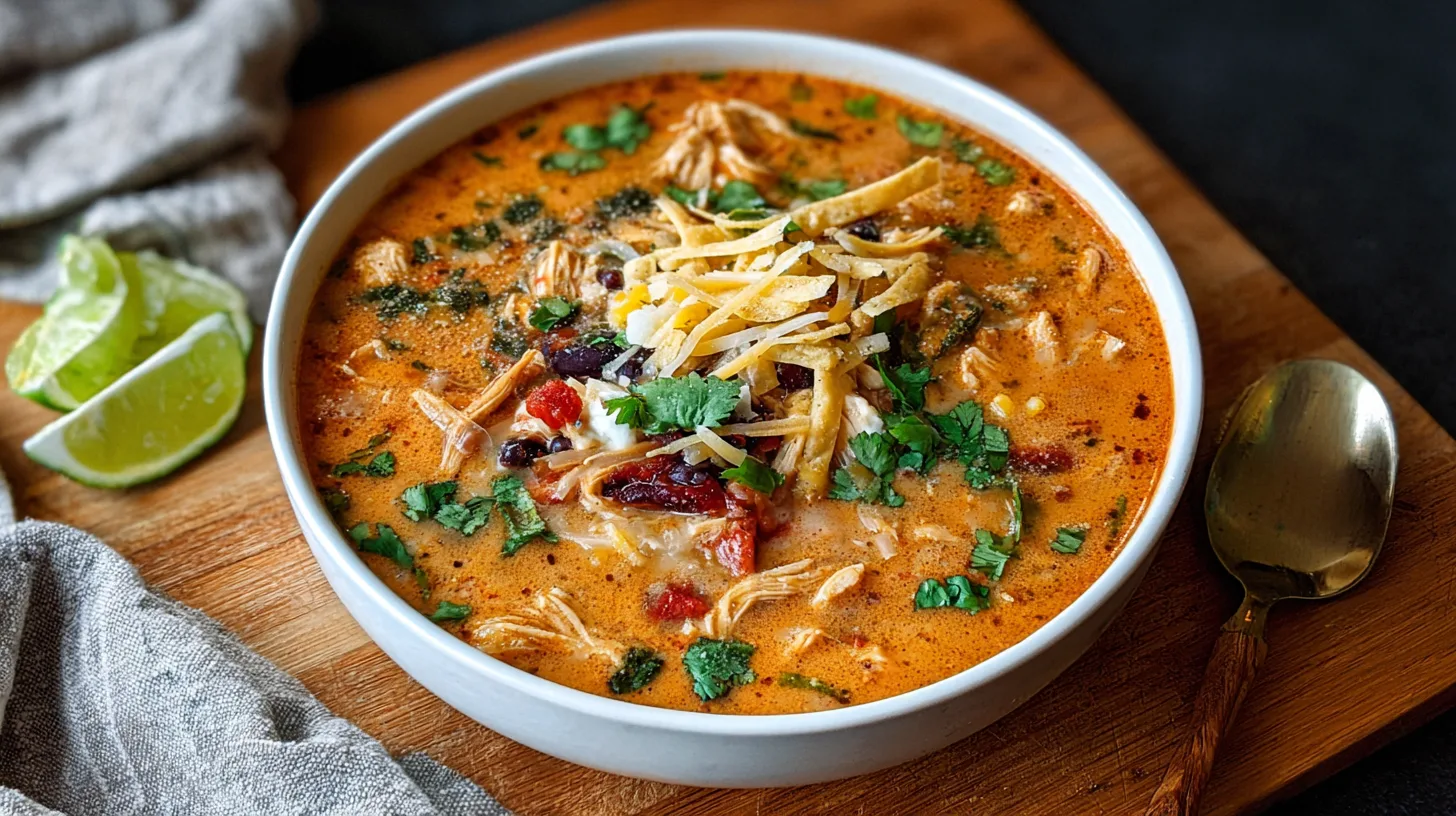 Crockpot Creamy Chicken Tortilla Soup