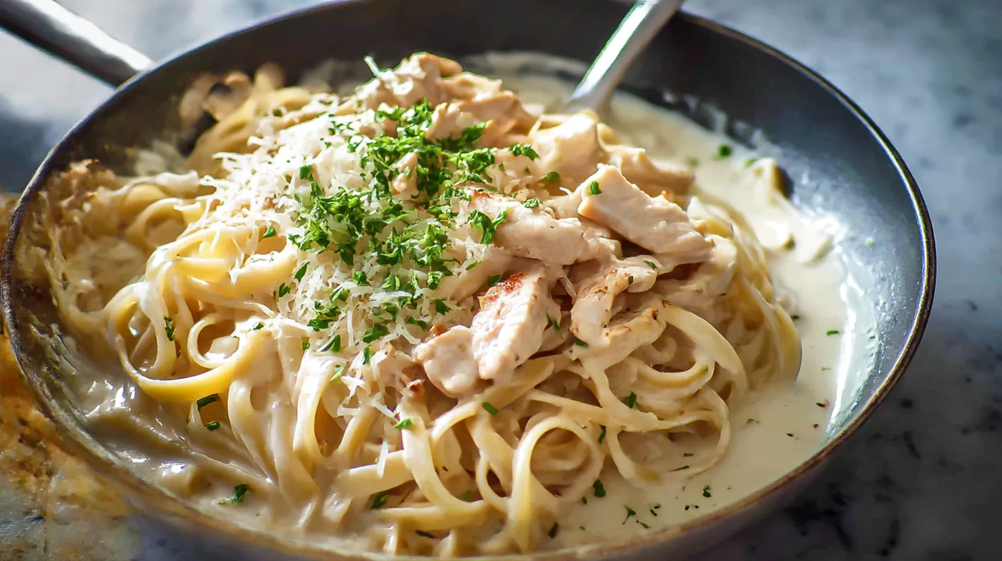 One Pot Chicken Alfredo Pasta