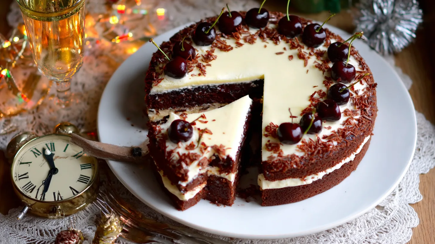 Christmas Kitchen Chocolate Cherry Cognac New Years Cake