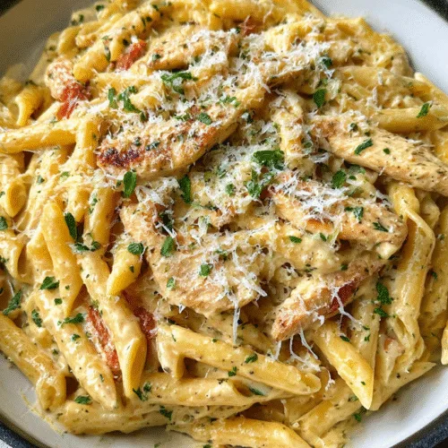 healthy garlic parmesan chicken pasta recipe