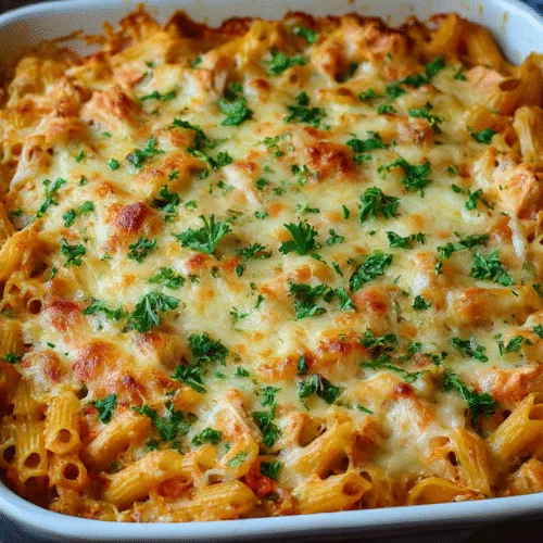 Cheesy Pasta Bake With Chicken And Bacon