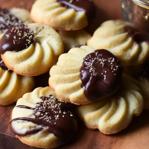 Chocolate Dipped Danish Butter Cookies