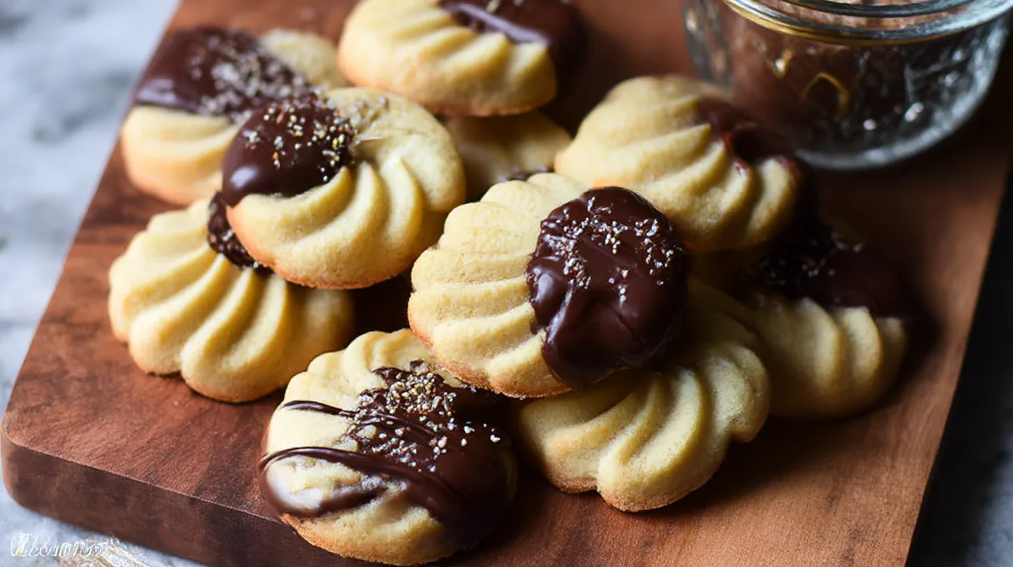 Chocolate Dipped Danish Butter Cookies